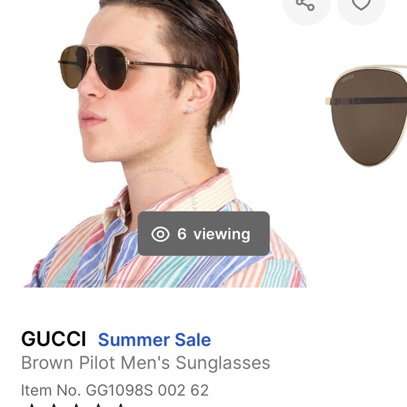 Gucci Aviator Sunglasses - Picture 1 of 16